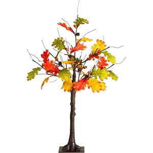 image:imageNearly Natural 3ft PreLit Autumn Maple Artificial Fall Tree with Pinecones Acorns and 36 Warm White LED Lights