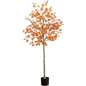 image:imageNearly Natural 5ft Autumn Birch Leaf Artificial Fall Tree  Harvest Season Decor  Indoor Faux Plant Display