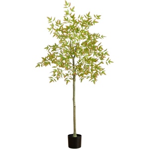 image:imageNearly Natural 5ft Autumn Nandina Artificial Fall Tree  Harvest Season Decor  Indoor Faux Plant  Vibrant Foliage Mimics Turning Leaves of Autumn