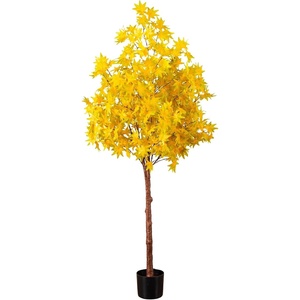 image:imageNearly Natural 5ft PreLit Yellow Autumn Maple Artificial Fall Tree with 250 Warm White LED Lights