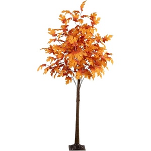 image:imageNearly Natural 7ft PreLit Autumn Maple Artificial Fall Tree with 450 Warm White LED Lights