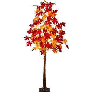 image:imageNearly Natural 7ft PreLit Autumn Weeping Maple Artificial Fall Tree with 450 Warm White LED Lights