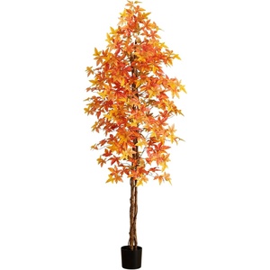 image:imageNearly Natural 8ft Autumn Deluxe Maple Artificial Fall Tree  Harvest Season Decor  Indoor Faux Plant Display