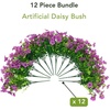 image:imageNearly Natural 13in UV Resistant Artificial Daisy Bush IndoorOutdoor  Set of 12Light Purple