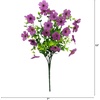 image:imageNearly Natural 13in UV Resistant Artificial Daisy Bush IndoorOutdoor  Set of 12Light Purple