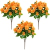 image:imageNearly Natural 19in UV Resistant Artificial Azalea Bush IndoorOutdoor  Set of 3Orange