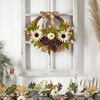 image:imageNearly Natural 20in Autumn Sunflower White Pumpkin and Dried Lotus Pod Artificial Fall Wreath with Decorative Bow