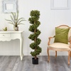 image:imageNearly Natural 5ft Boxwood Spiral Topiary Artificial Tree IndoorOutdoor