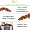 image:imageNearly Natural 6ft Fall Ranunculus Hydrangea and Berries Autumn Artificial Garland