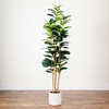 image:imageNearly Natural 7ft Artificial Fiddle Leaf Tree in Decorative White Planter