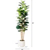 image:imageNearly Natural 7ft Artificial Fiddle Leaf Tree in Decorative White Planter