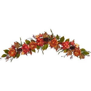 image:imageNearly Natural 6ft Fall Ranunculus Hydrangea and Berries Autumn Artificial Garland