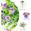 image:imageNearly Natural 13in UV Resistant Artificial Pansy Bush IndoorOutdoor  Set of 12Purple