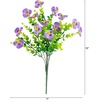 image:imageNearly Natural 13in UV Resistant Artificial Pansy Bush IndoorOutdoor  Set of 12Purple