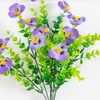image:imageNearly Natural 13in UV Resistant Artificial Pansy Bush IndoorOutdoor  Set of 12Purple