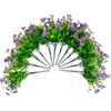 image:imageNearly Natural 13in UV Resistant Artificial Pansy Bush IndoorOutdoor  Set of 12Purple