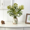 image:imageNearly Natural 18in Mini Areca Palm Artificial Plant in Floral VaseGreen