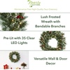 image:imageNearly Natural 24 PreLit Artificial Frosted Swiss Pine Christmas Wreath