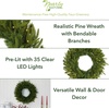 image:imageNearly Natural 24 PreLit Artificial Long Pine Christmas Wreath