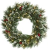 image:imageNearly Natural 24 PreLit Artificial Frosted Swiss Pine Christmas Wreath