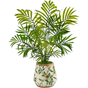 image:imageNearly Natural 18in Mini Areca Palm Artificial Plant in Floral VaseGreen