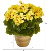 image:imageNearly Natural 11in Geranium Artificial Plant in Ceramic Planter UV Resistant IndoorOutdoorYellow