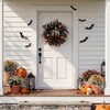 image:imageNearly Natural 24in Black Halloween Foliage Wreath Fall Door Decor