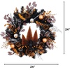 image:imageNearly Natural 24in Black Halloween Foliage Wreath Fall Door Decor