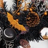 image:imageNearly Natural 24in Black Halloween Foliage Wreath Fall Door Decor