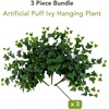 image:imageNearly Natural 24in UV Resistant Artificial Puff Ivy Hanging Plant IndoorOutdoor  Set of 324in