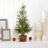 image:imageNearly Natural 28in Alpine Small Artificial Christmas Tree with Pinecones