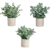 image:imageNearly Natural 8 in Artificial Mixed Eucalyptus Plant Planter Set of 33