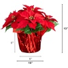 image:imageNearly Natural 13in Red Artificial Poinsettia in Planter Set of 2Red