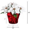 image:imageNearly Natural 13in Red Artificial Poinsettia in Planter Set of 2White