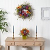 image:imageNearly Natural 24Inch Spring Garden Wreath with Twig Base MulticoloredGreen