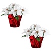 image:imageNearly Natural 13in Red Artificial Poinsettia in Planter Set of 2White