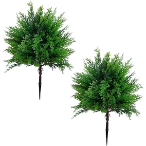 image:imageNearly Natural 15 in UVResistant Artificial Cedar Bush Set of 215 in