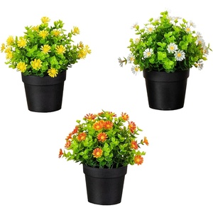 image:imageNearly Natural 7 in Artificial Daisy Plant in Black Pot Set of 3Assortment 2