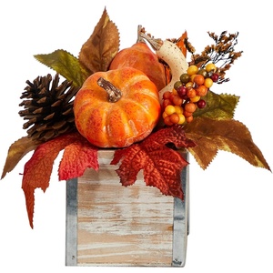 image:imageNearly Natural 8 Fall Harvest Pumpkins and Berries Artificial Arrangement7 In W x 7 In D x 8 In H