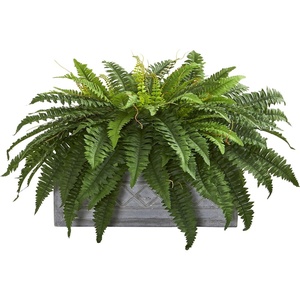 image:imageNearly Natural Boston Fern Artificial Plant in Stone Planter